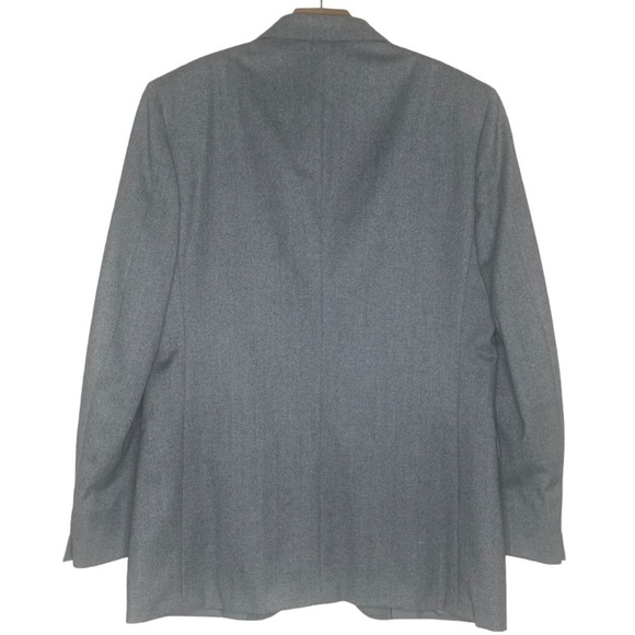 VTG Australia 100% Wool Eagles Clothes Two Button Blazer Chevron Gray Large - Picture 2 of 13
